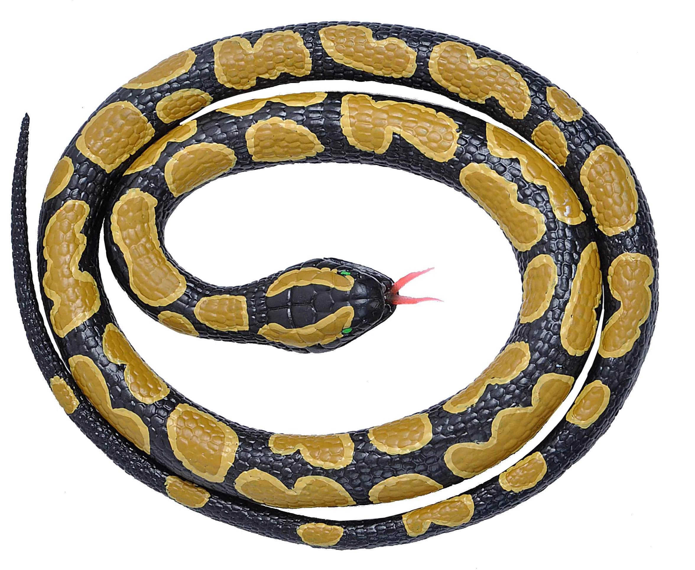 Wild Republic 20775 wąż gumowy, gra, królewski python, 117 cm, czarny, żółty