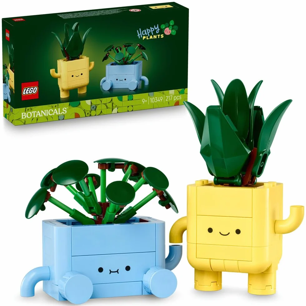 LEGO Botanicals Wesołe roślinki, dracena i pilea w doniczkach, zabawka konstrukcyjna dla dziecka, pomysł na prezent dla 9-latki, dla dziewczynki i chłopca, dekoracje do pokoju dziecięcego 10349
