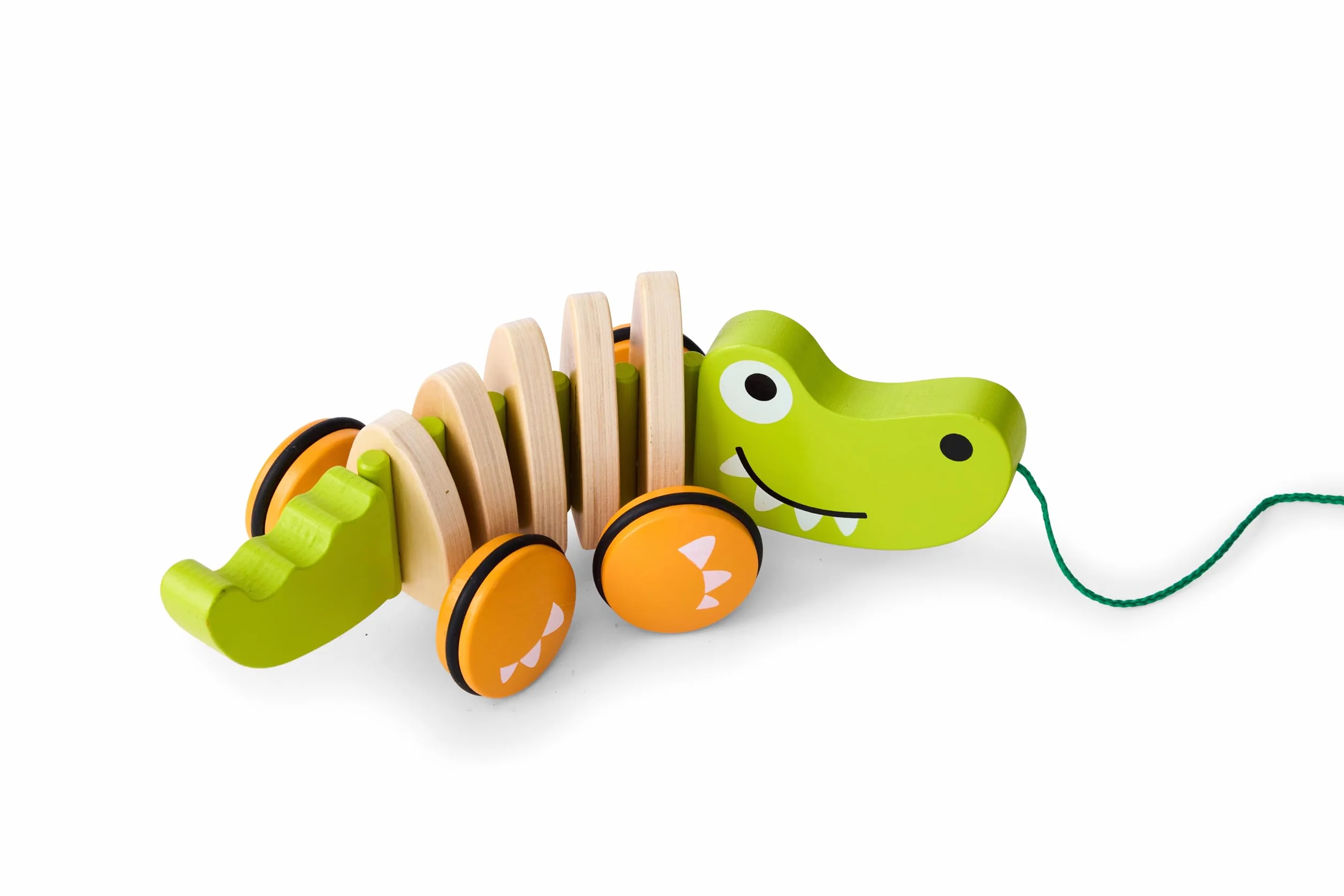 Hape E0348 Walk-A-Long Croc - Pull Along Wooden Crocodile Toy