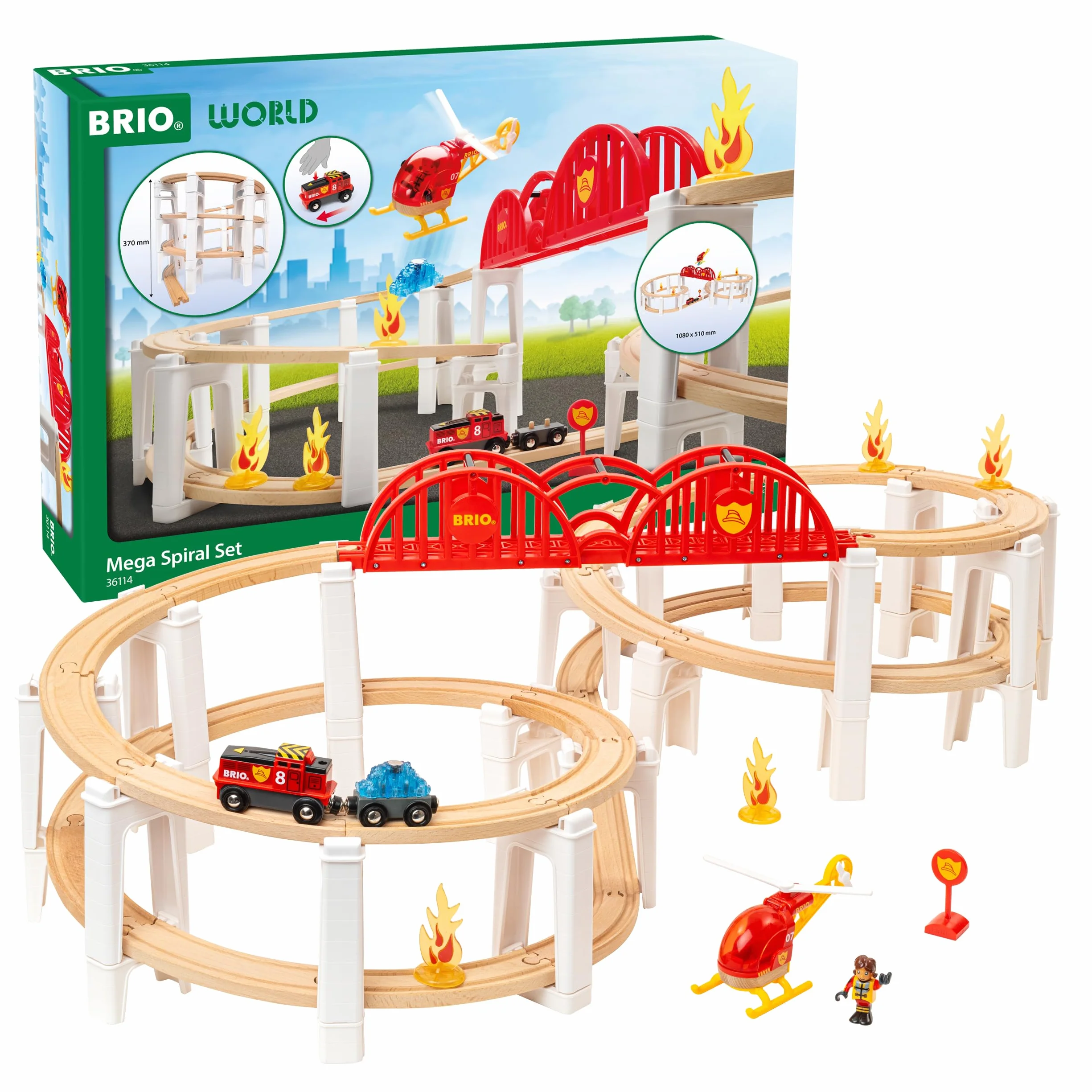 BRIO World - 36114 Großes Spiralenset| Spielzeuglok-Set für Kinder ab 3 Jahren