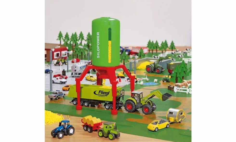 Siku 5602, Silos SILOPOWER, Tworzywo sztuczne, Zielony,Czerwony, Możliwość regulacji wysokości, Dla modeli pojazdów w skali 1:32 do 1:87