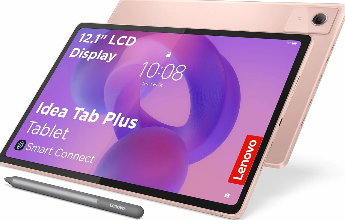 Lenovo Idea Tab Plus Tablet | wyświetlacz LCD 12,1" 2,5 K | 16:10 | MediaTek Dimensity 6400 | zintegrowana grafika Mali-G57 | 8 GB RAM | pamięć 128 GB | Android 15 | kolor piaskowy różowy | w zestawie