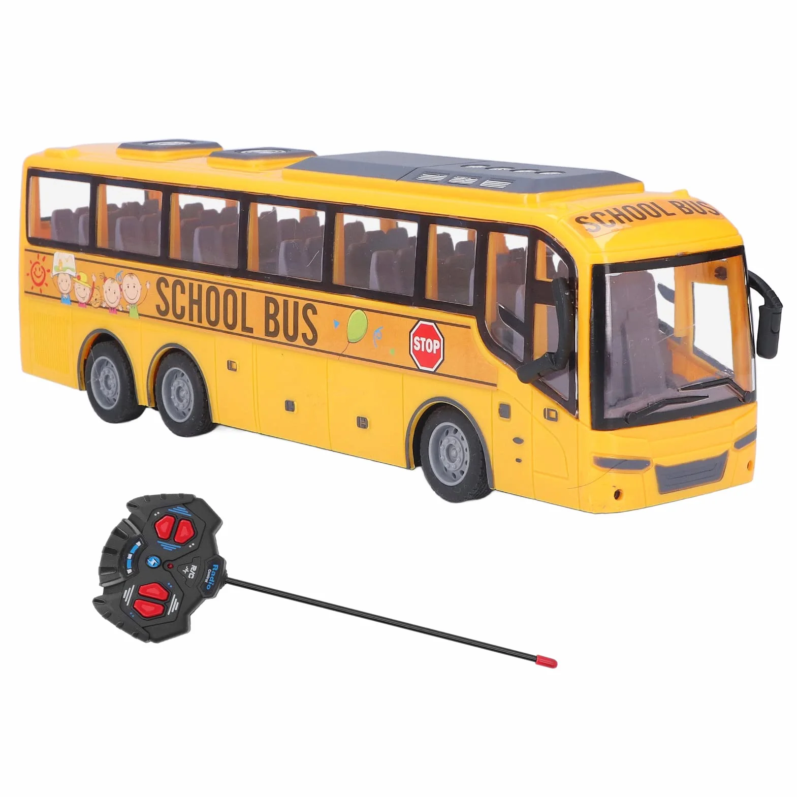 RC School Bus Toy, DziecięCa Symulacja Zdalnego Sterowania Autobusem z Lekkim Elektronicznym Pojazdem Zabawka Urodzinowy