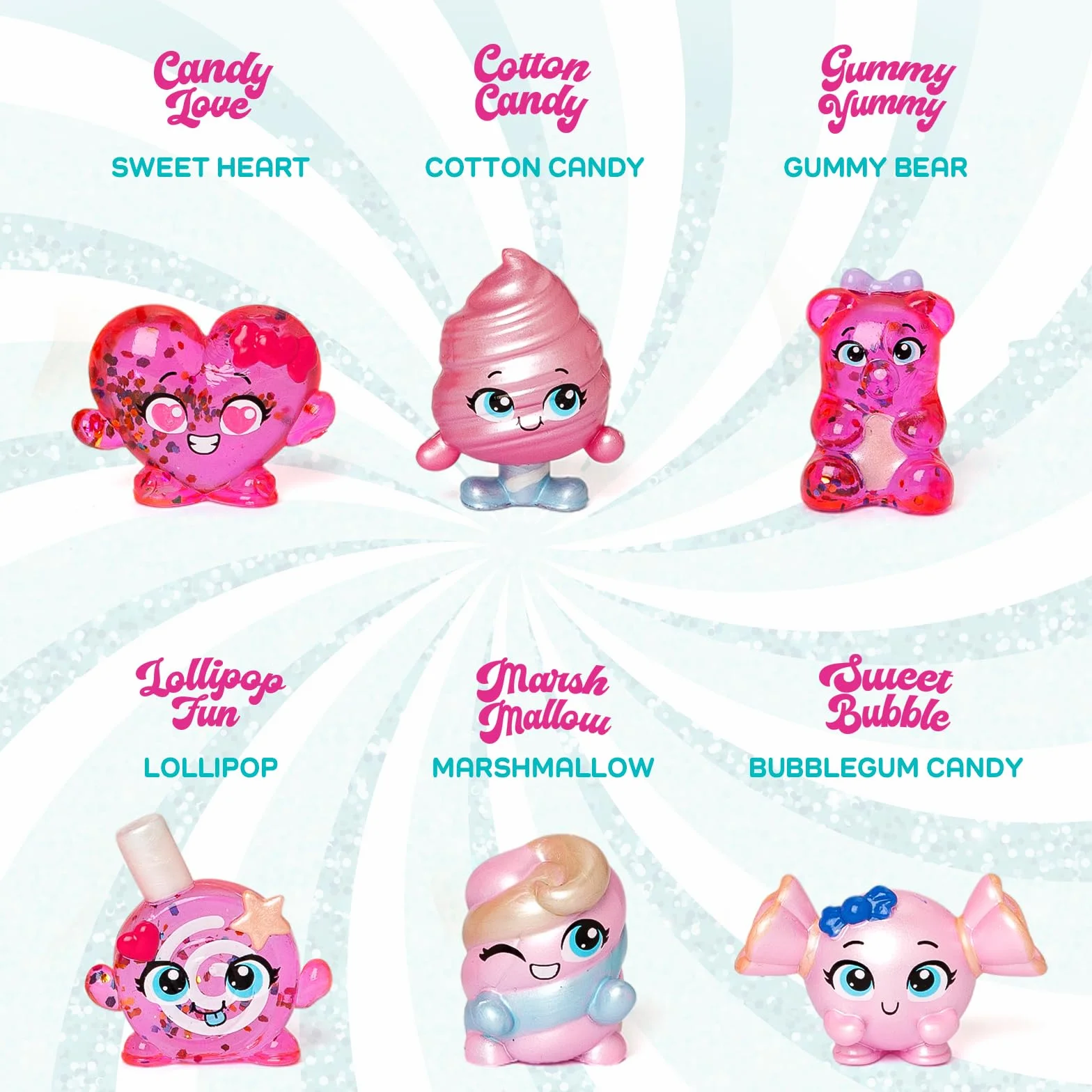 KOOKYLOOS Candy Land Series SWEET BUBBLE – laleczka do kolekcjonowania z serii Candy Land, zawartość: 1 lalka, zestaw ubrań i butów, akcesorium oraz zwierzątko,1 lalka ma 3 różne buzie!