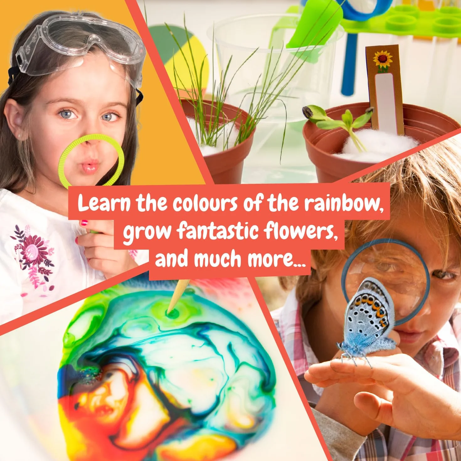 Science4you My First Science Kit – Zestawy naukowe dla dzieci w wieku od 4 lat z eksperymentami w laboratorium naukowym, zajęcia plastyczne i rzemieślnicze, tworzenie tęczy, zestaw STEM, zabawki, gry,