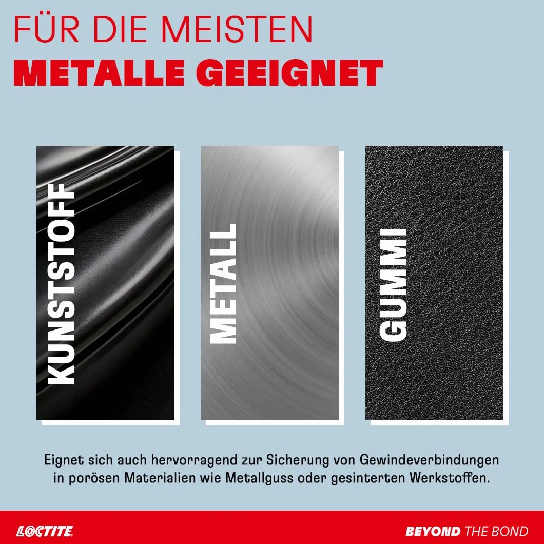 LOCTITE Zabezpieczenie śrubowe 2400, klej do śrub do zabezpieczania śrub, środek zabezpieczający śruby do wszystkich metalowych połączeń gwintowanych, bez oznakowania, 1 x 5 ml