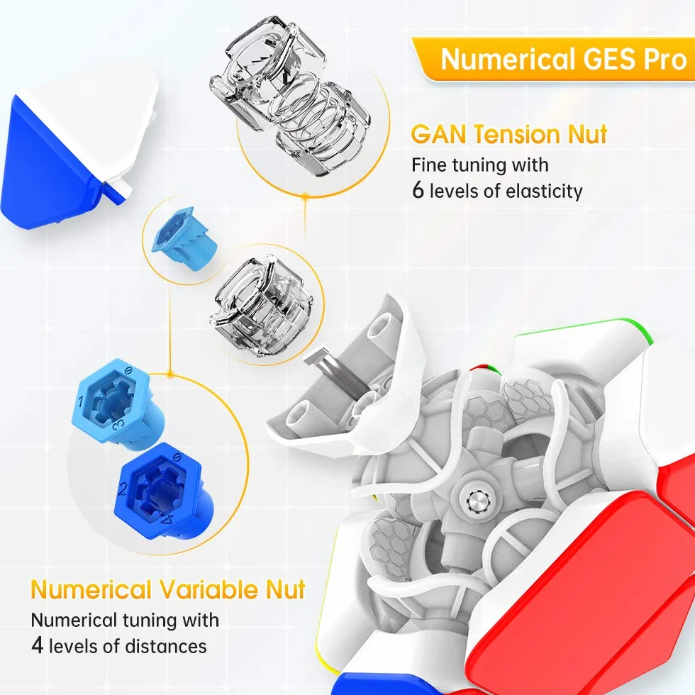 GAN Skewb Magnetyczna Kostka Speed Cube,Szybko i płynnie obracaj kostkąz 8 Magnesów(Wersja Podstawowa)