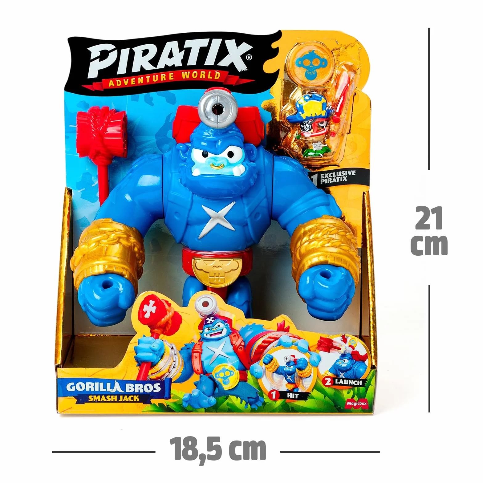 PIRATIX Smash Jack – ruchomy goryl, który potrafi uderzać pionowo i wystrzeliwać pociski. W zestawie znajduje się 1 goryl, 1 ekskluzywny Piratix, 1 ekskluzywna moneta i 1 pocisk.