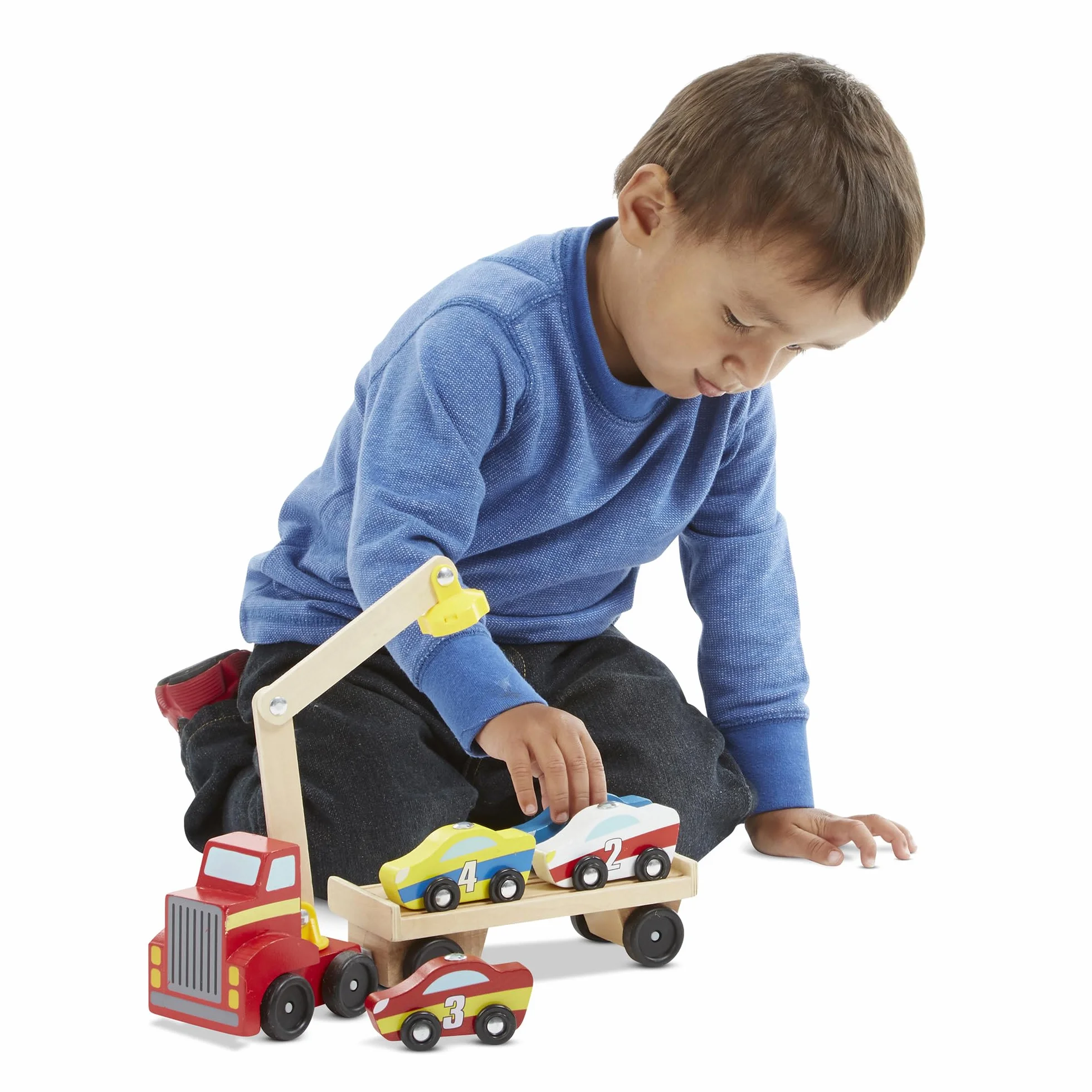 Melissa & Doug – laweta z magnetycznym podnośnikiem| drewniane zabawki i pojazdy | ciężarówki i pojazdy | 3+ |