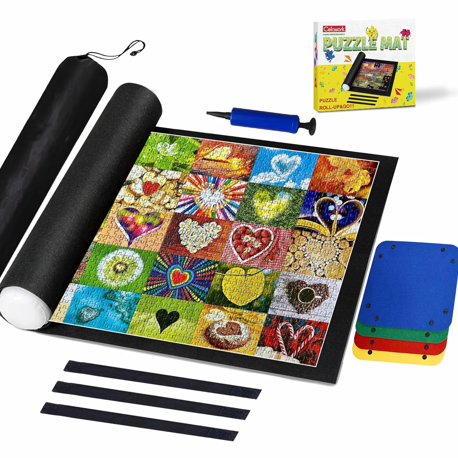 Celawork Mata do puzzli do puzzli, z maksymalnie 1000 elementami puzzli, mata do puzzli, bieżnia