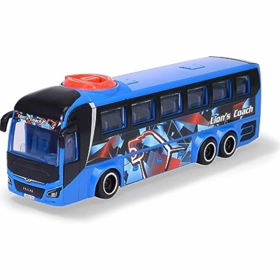 Dickie Toys Bus Man Lion's Coach Wolnobiegowy pojazd 27cm Zabawka dla dzieci Otwierane drzwi