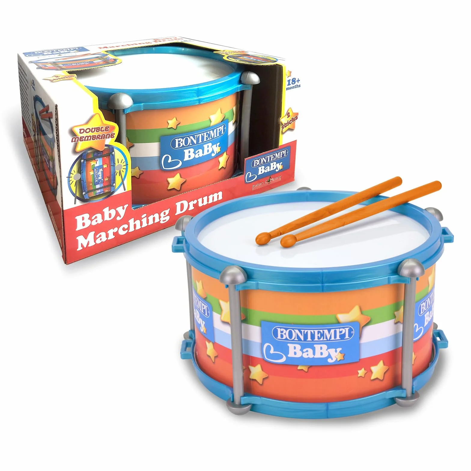 Bontempi BabyBeat Bębenek Podwójną Membraną 245x245x135 mm