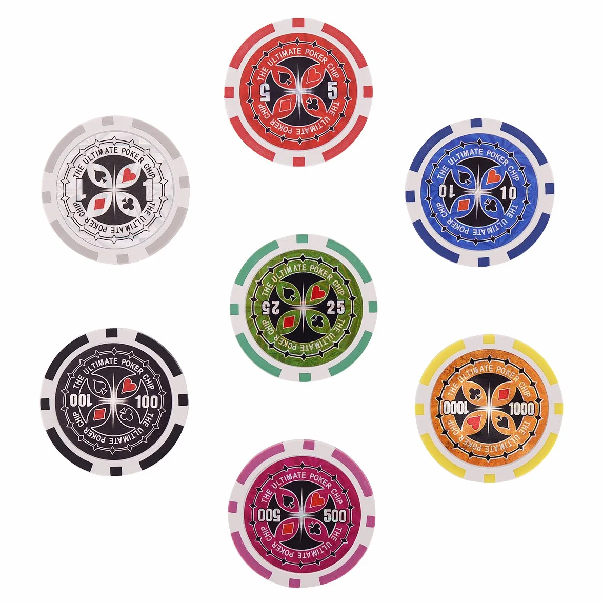 COSTWAY Zestaw żetonów pokerowych z 300szt laserowych żetonów (11,5 grama), karty pokerowe, 5 kości, aluminiowe etui do Texas Holdem, Blackjack, Roulette