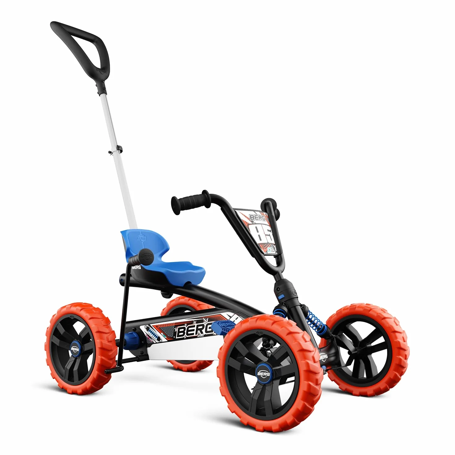 BERG Gokart Buzzy Nitro 2-w-1 z drążkiem przesuwnym | z ruchomym wolnym biegiem, pojazdem dziecięcym, bezpiecznym i stabilnością, zabawka dla dzieci w wieku 2,5-5 lat