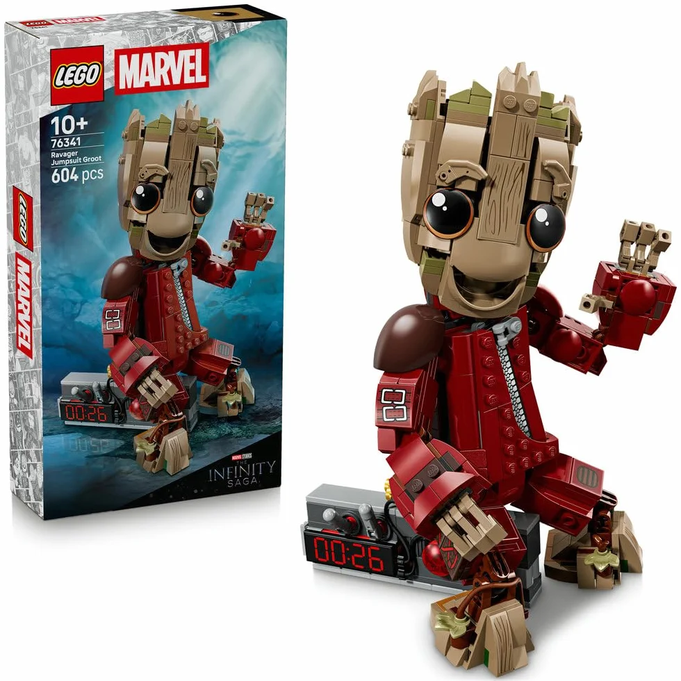 LEGO ǀ Marvel Groot w stroju Ravagera, zabawka dla dzieci do zbudowania, ruchoma figurka superbohatera z filmu Strażnicy Galaktyki Vol. 2, pomysł na prezent dla chłopców i dziewczynek od 10 lat 76341