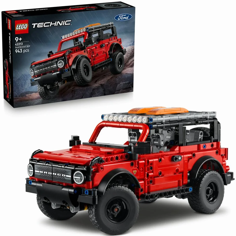 LEGO Technic SUV Ford Bronco, model samochodu do składania dla 9-latka, zabawka konstrukcyjna dla chłopców, dziewczynek i fanów motoryzacji, pomysł na prezent dla dziecka i ozdoba do pokoju 42213