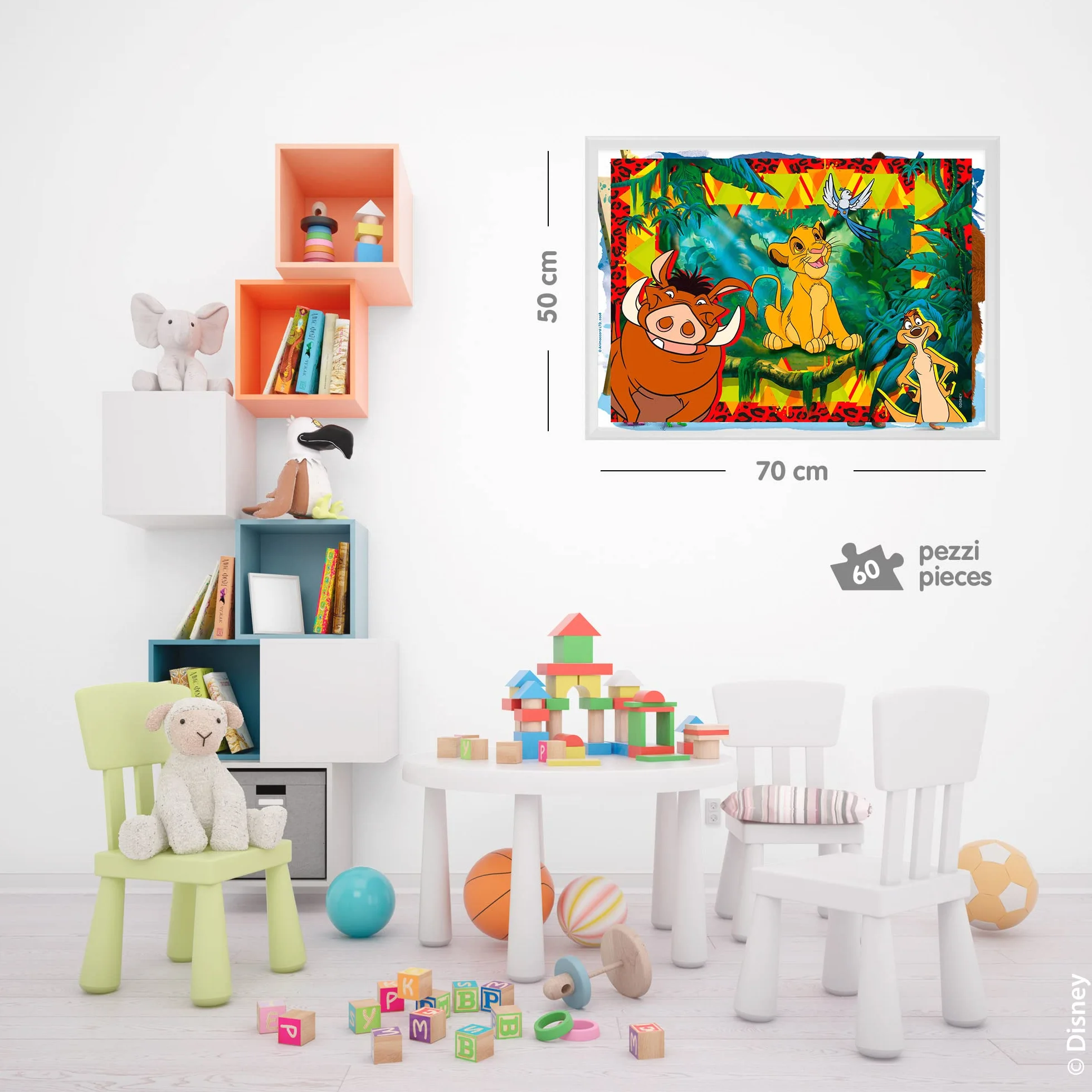 Liscianigiochi Król Lew Disney Puzzle, Wielokolorowy, 60 elementów