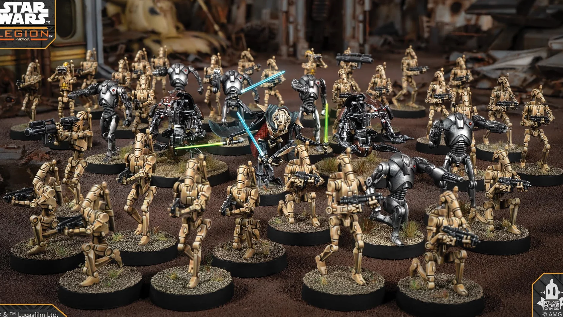 asmodee, Star Wars: Legion – Separatist Alliance zestaw startowy (Separatistenallianz-Starterset), Atomic Mass Games, tablet, dla 2 graczy, 14+ lata, 120-180 minut, niemiecki, wielojęzyczny