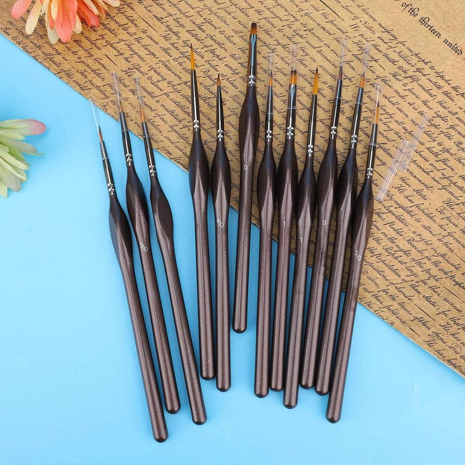 12 szt. ma?y miniaturowy zestaw p?dzli do malowania pins delikatna wk?adka szczotki do malowania artystycznego zestaw narz?dzi do malowania z torb? do Paintbrushes