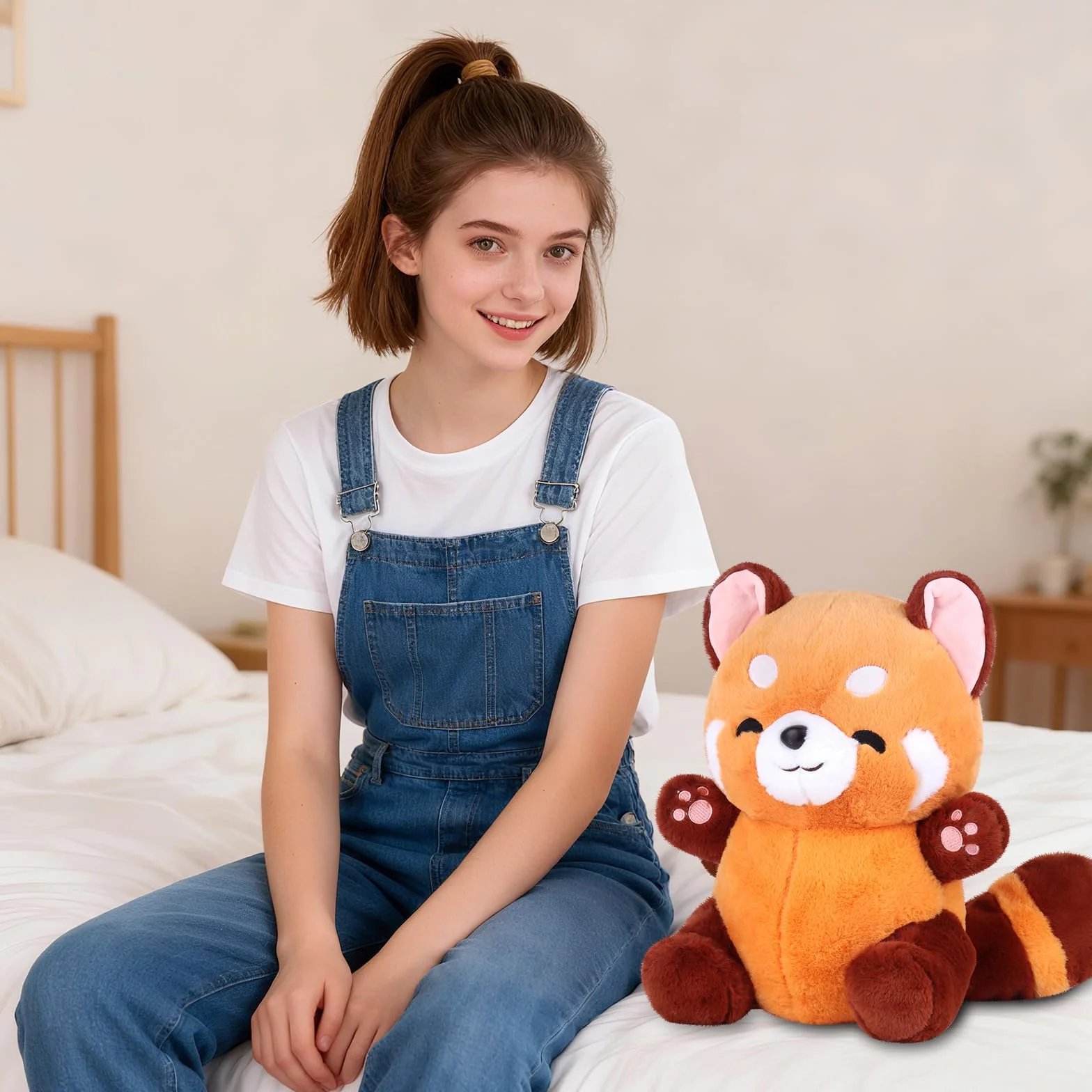 Mineup Czerwona panda przytulanka 23 cm, czerwona panda pluszowa, pluszowa panda Kawaii, przytulna panda pluszowa, czerwona panda pluszowa zabawka, panda lalki poduszka prezent dla dzieci, Boże