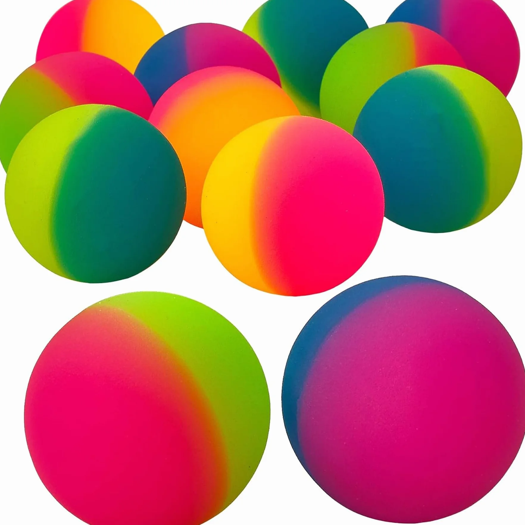 Bedwina Jumbo Super Bouncy Balls - (opakowanie 12) 6 cm kulki dla dzieci w jaskrawych różnych kolorach na przyjęcie urodzinowe i nagrody karnawałowe zbiorcze
