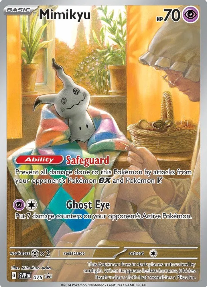 Pokemon - Mimikyu - SVP 075 - czarna gwiazda promocyjna ilustracja foliowa pojedyncza karta