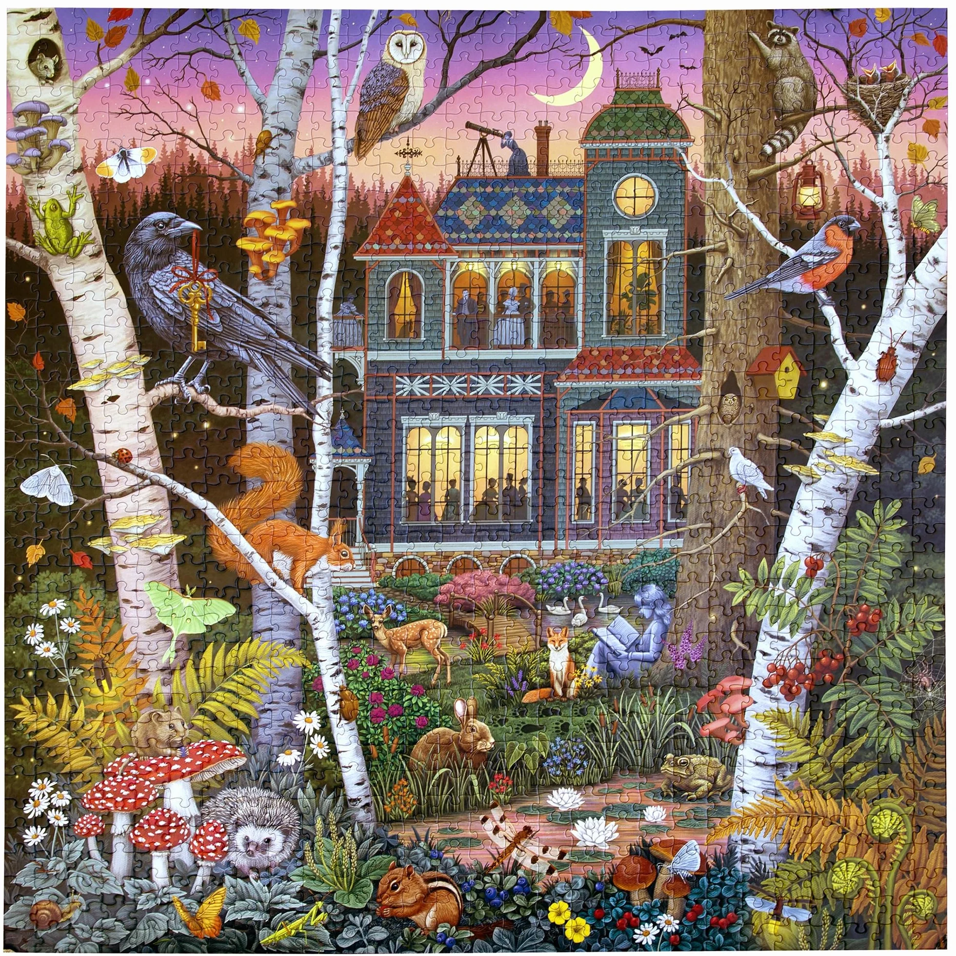 Eeboo Puzzle 1000 elementów Las Alchemika - puzzle dla dorosłych 1000 elementów z kartonu - wymiary puzzli 58,4 cm x 58,4 cm