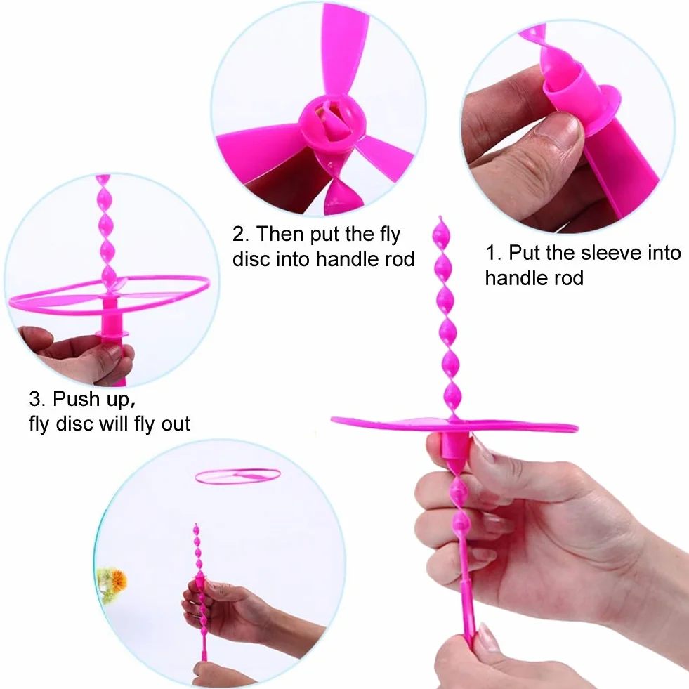 EQLEF Twisty Pull String latające spodki spinning Flying Disc helikoptery zabawka zabawki edukacyjne dla dzieci styl losowy, kolor losowy