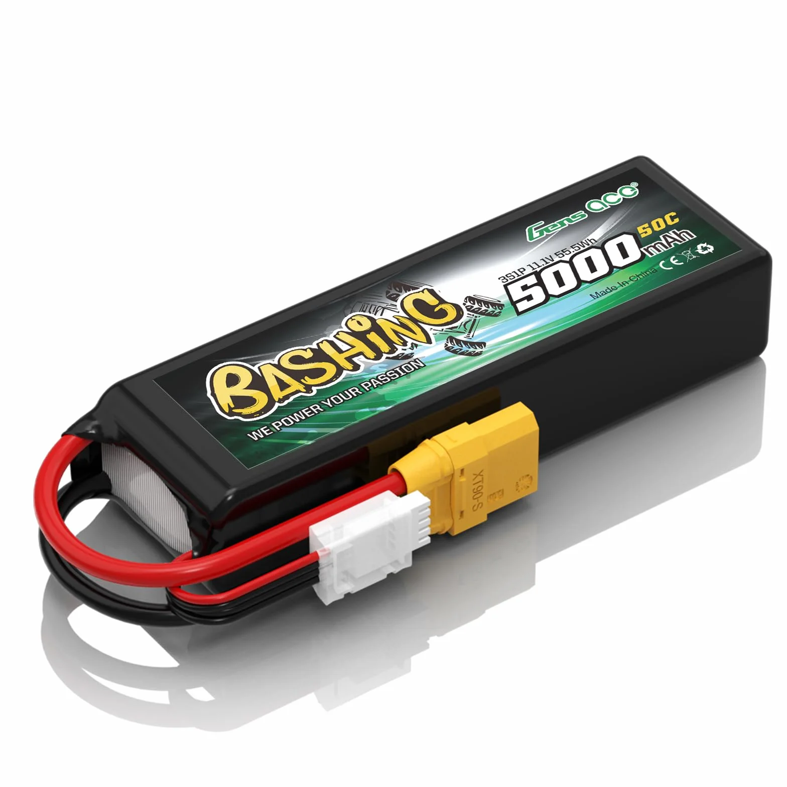 Gens Ace 3S LiPo akumulator 11,1 V 5000 mAh 50C z wtyczką XT90 bateria bashing do 1/8,1/10 RC samochód RC samolot, helikopter RC, RC Hobby