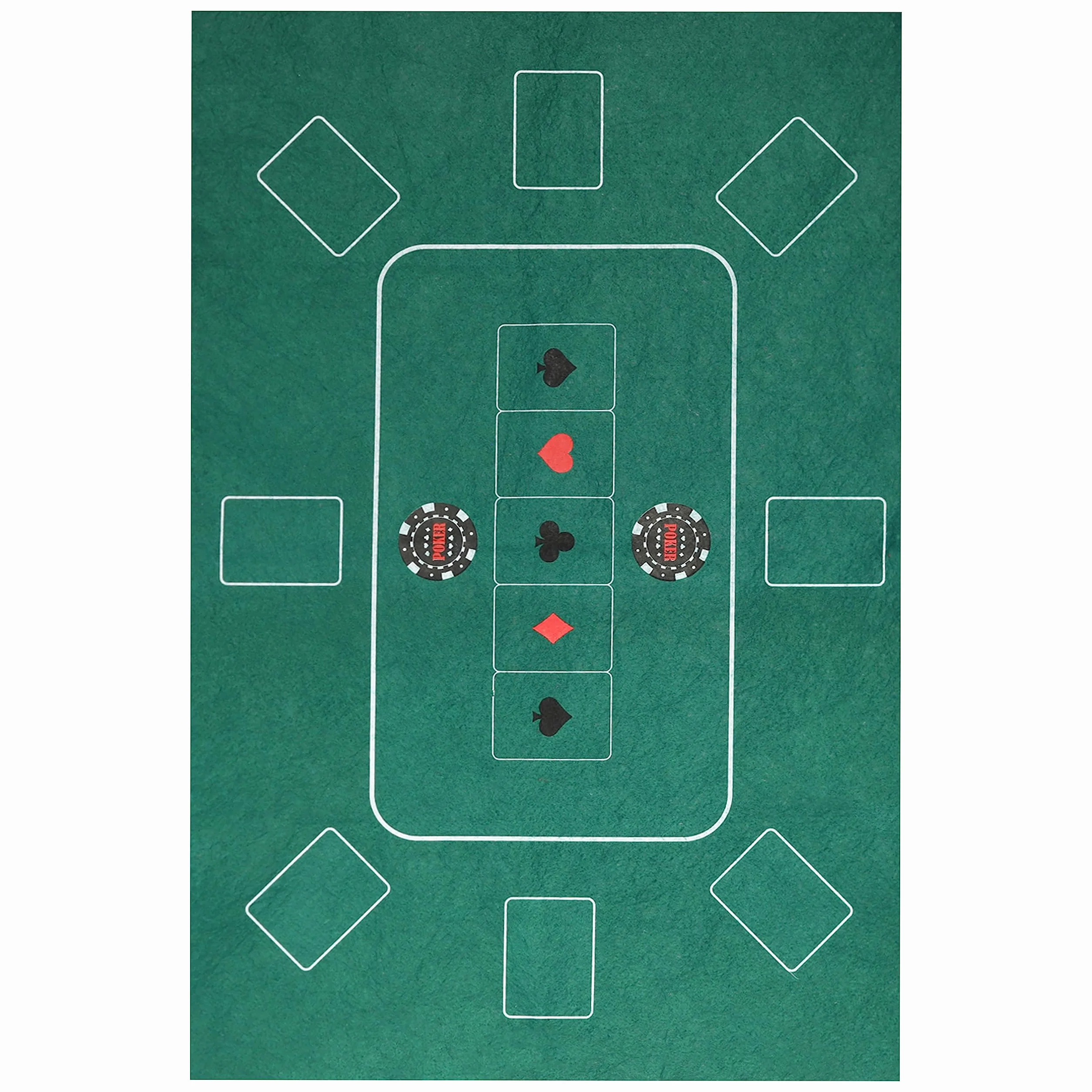 Cepewa Podkładka na stół pokerowa │ 60 x 90 cm 100% poliester filc zielony z nadrukiem │ składana mata do pokera