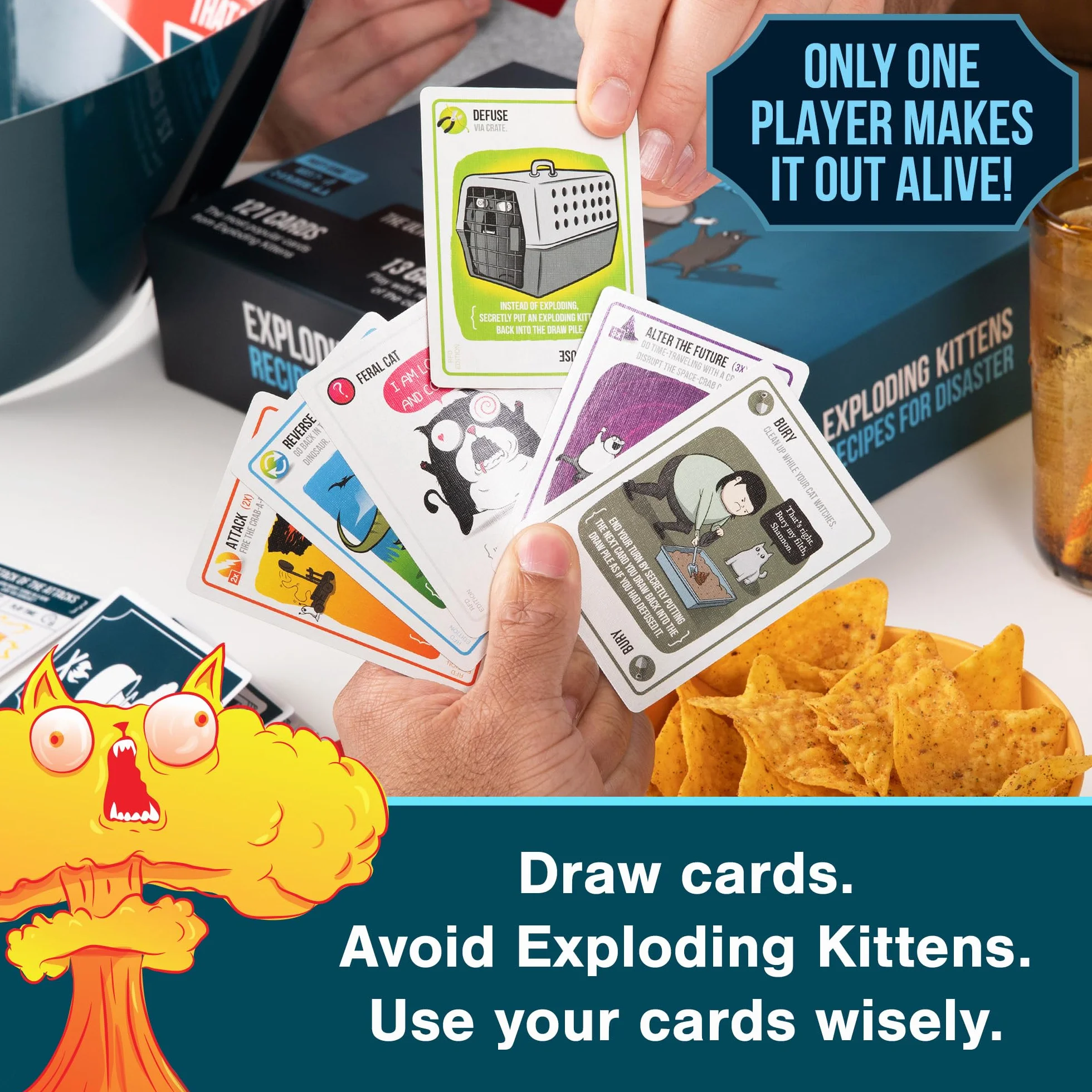 Exploding Kittens Recipes for Disaster - The Ultimate Collection With 13 New Ways To Play, 2-5 Players - Ages 7+, Adults and Kids Card Game, Great For Family Gatherings, Game Night