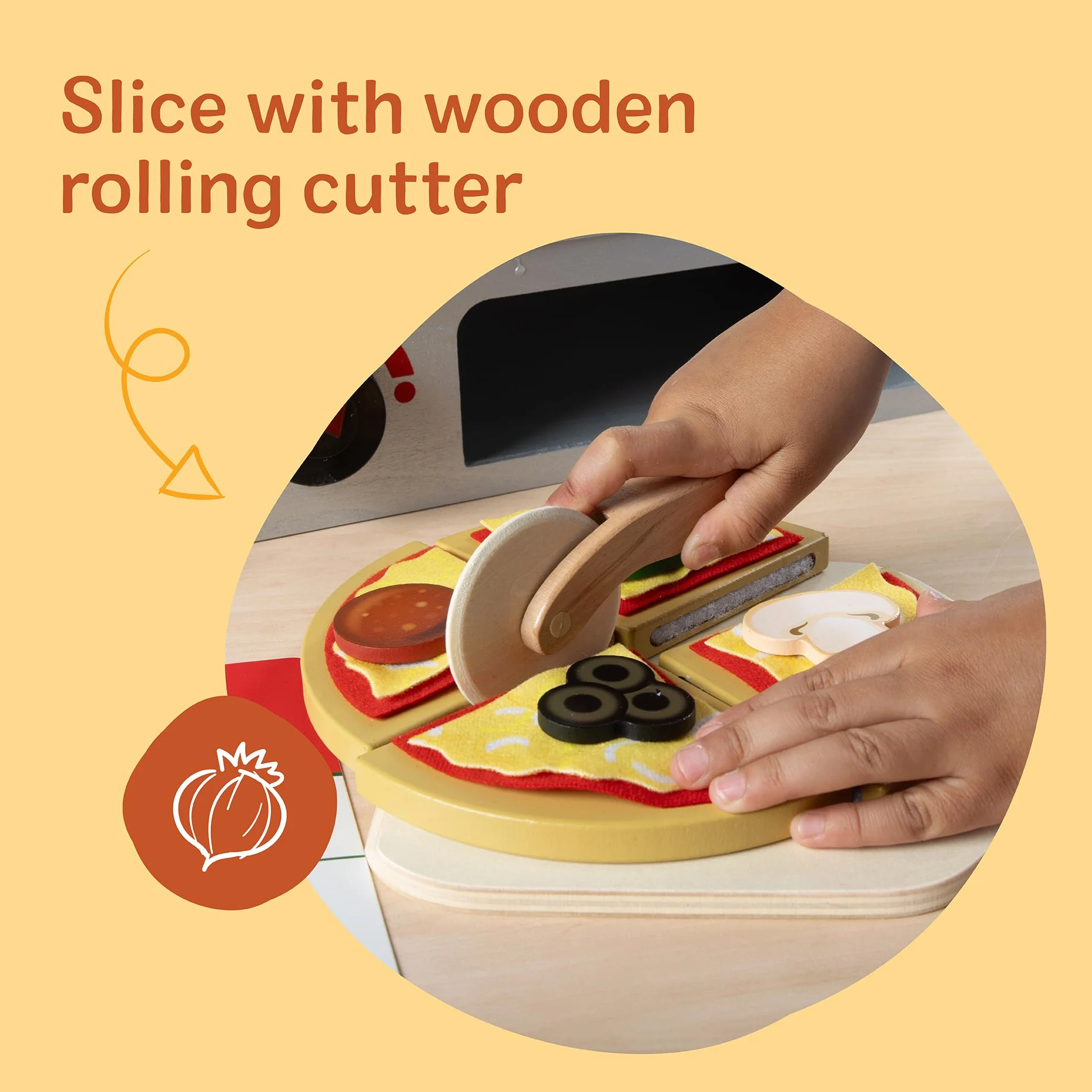 Melissa & Doug Upiec Pizza Lada Zestaw do Zabawy Dla Dzieci | Wiek 3+ Lata| Udawaj bawisz się | Prezent dla chłopca lub dziewczyny