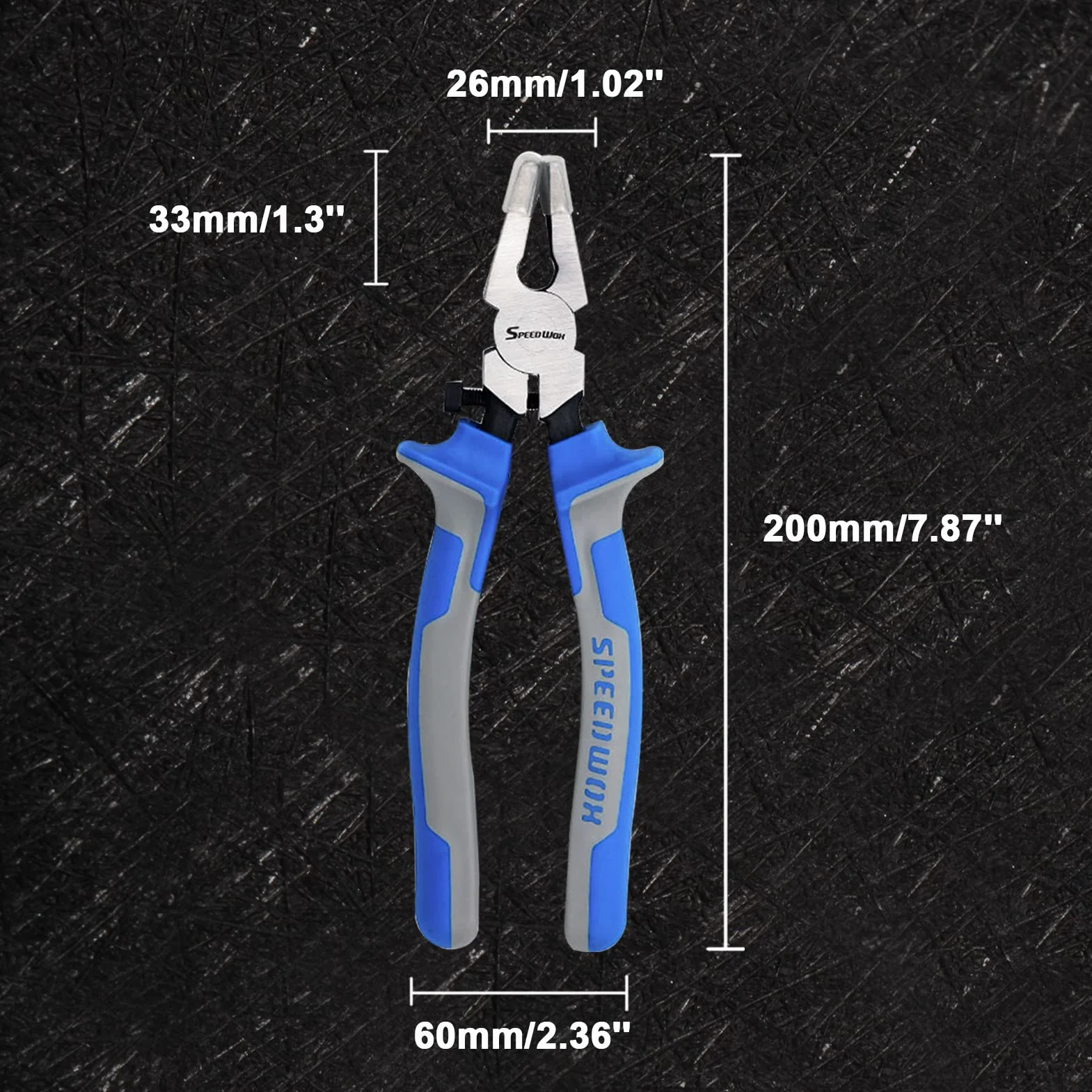 SPEEDWOX Szczypce do szkła i kluczy, 20 cm, z gumowymi końcówkami, płaskimi szczawkami, wytrzymałe, do witrażu i łamania mozaiki