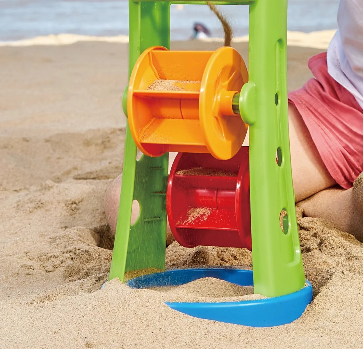 Hape E4046 Double Sand and Water Wheel - Beach and Bath Toys
