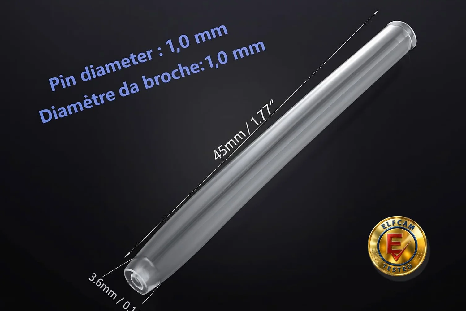 Elfcam® - Przezroczysty dym do spawania światłowodowego, ochrona łączenia (Nanchon) termokurczliwa (60 mm, zestaw 100 sztuk)