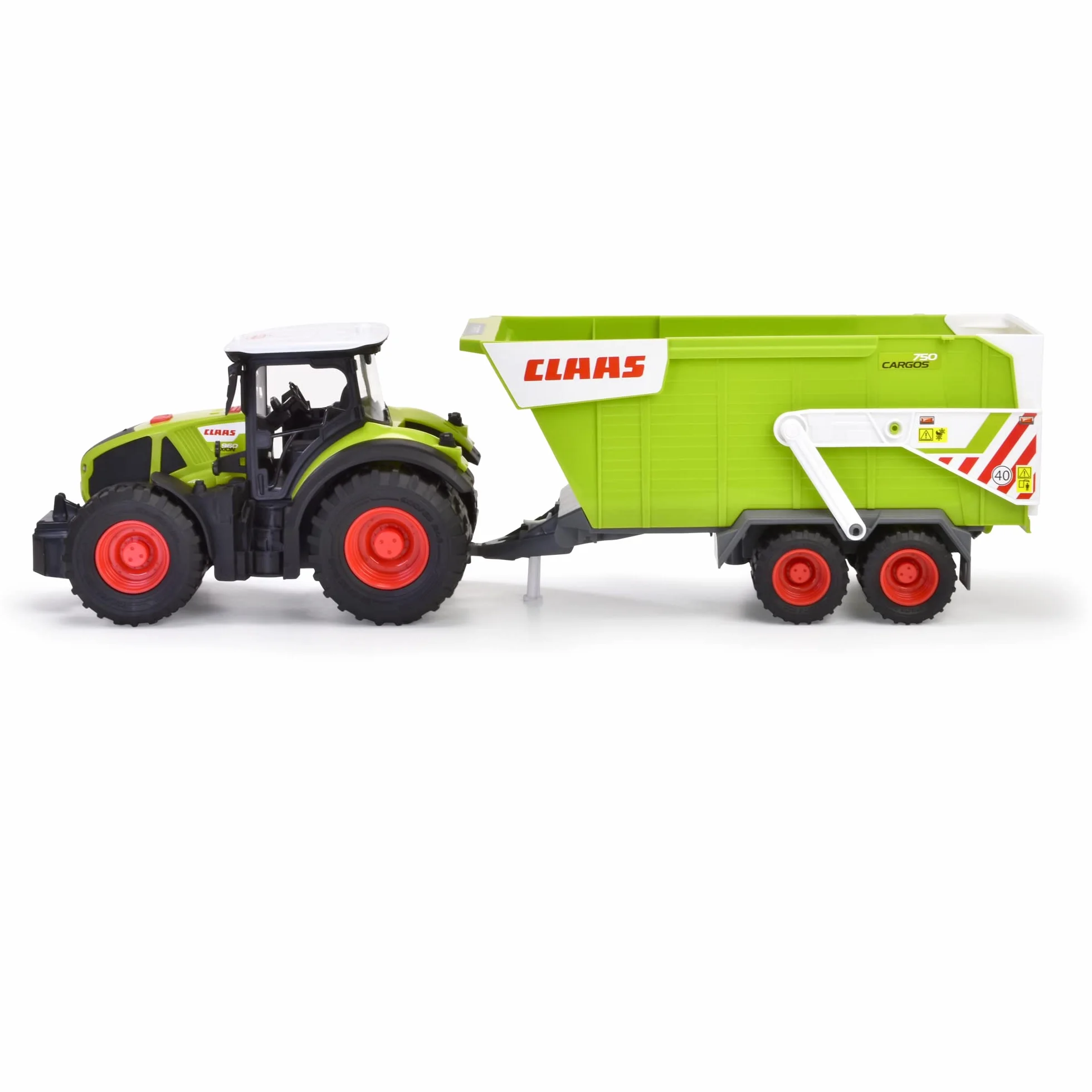 Dickie Toys CLAAS Licencjonowany Traktor z przyczepą 64 cm, światło i dźwięk, pojazd rolniczy dla dzieci od 3 lat
