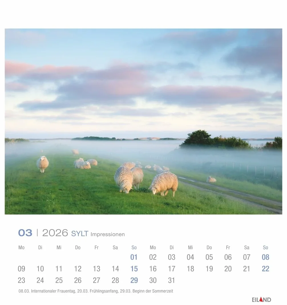 Sylt Impressionen Postkartenkalender 2026: Die schönsten Seiten der Insel in einem kleinen Kalender zum Aufstellen oder Aufhängen. Fotokalender mit monatlichen Postkarten zum Sammeln und Verschicken.