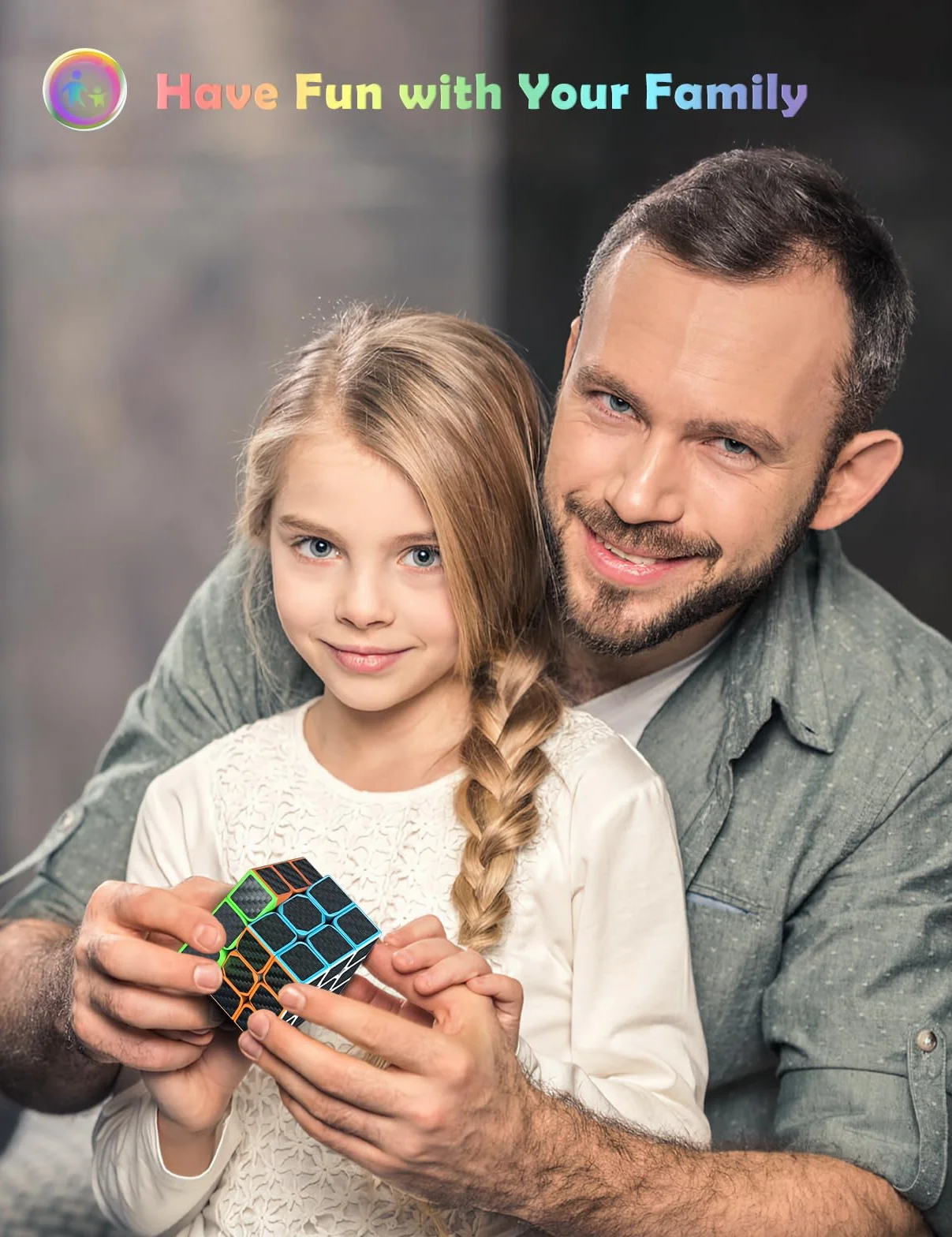 ROXENDA Magiczna Kostka, Speed Cube Set 2x2 3x3 Piramida Magiczna Kostka Prędkości Zestaw (Włókno węglowe)