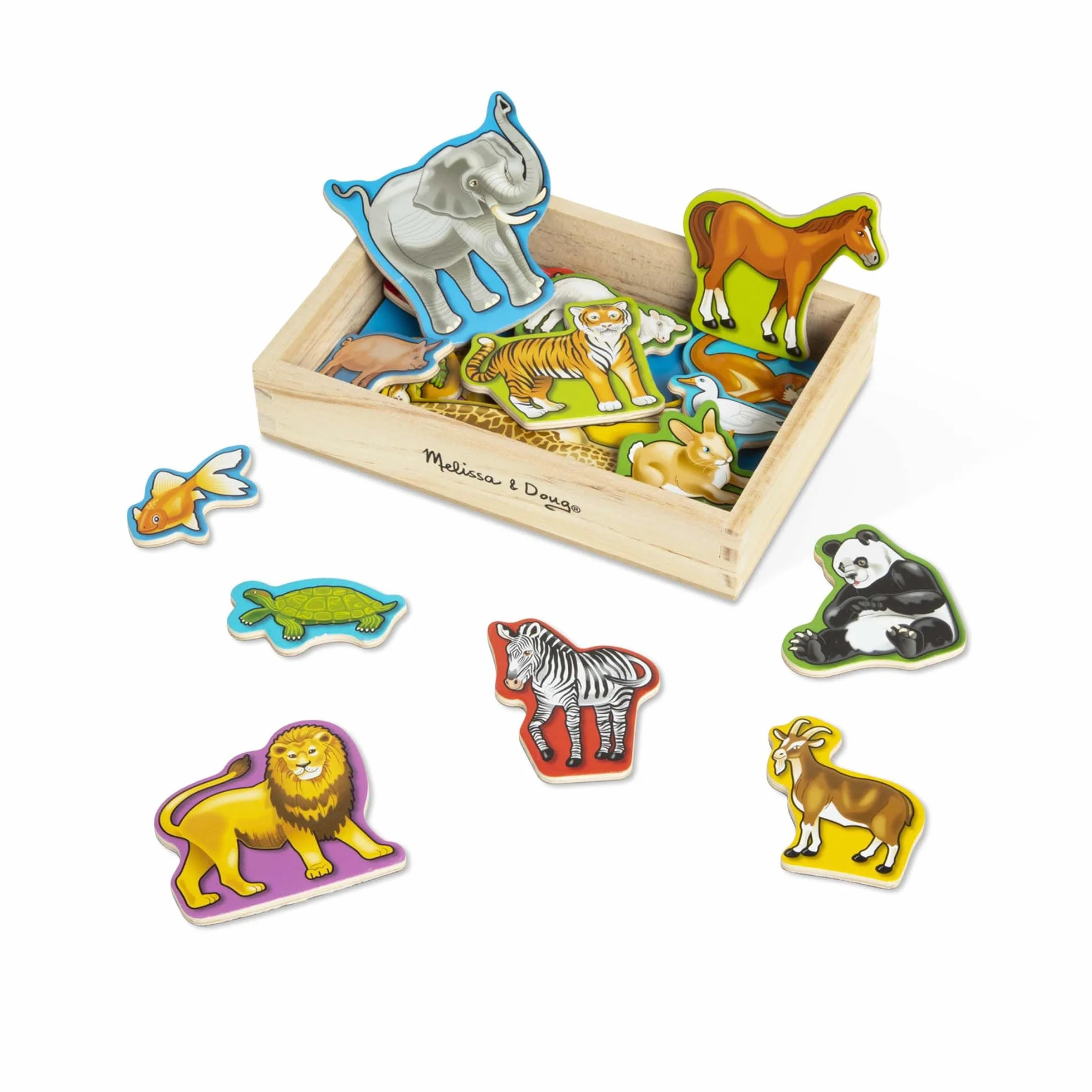 Melissa & Doug Drewniane Magnesy ze Zwierzętami Zabawka Rozwojowa 2+