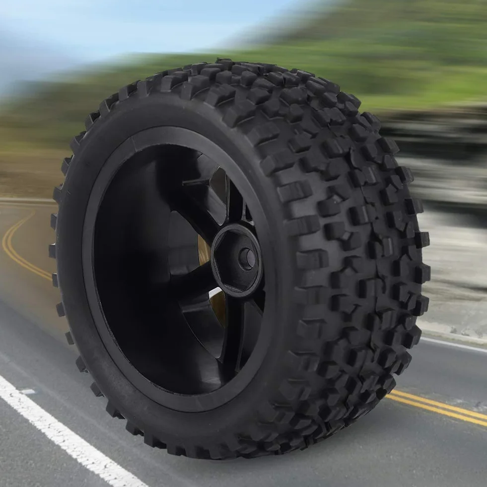 RC Truck Gumowa opona Koła felgi ze stopu aluminium czarny kwadratowy wzór 4szt Black