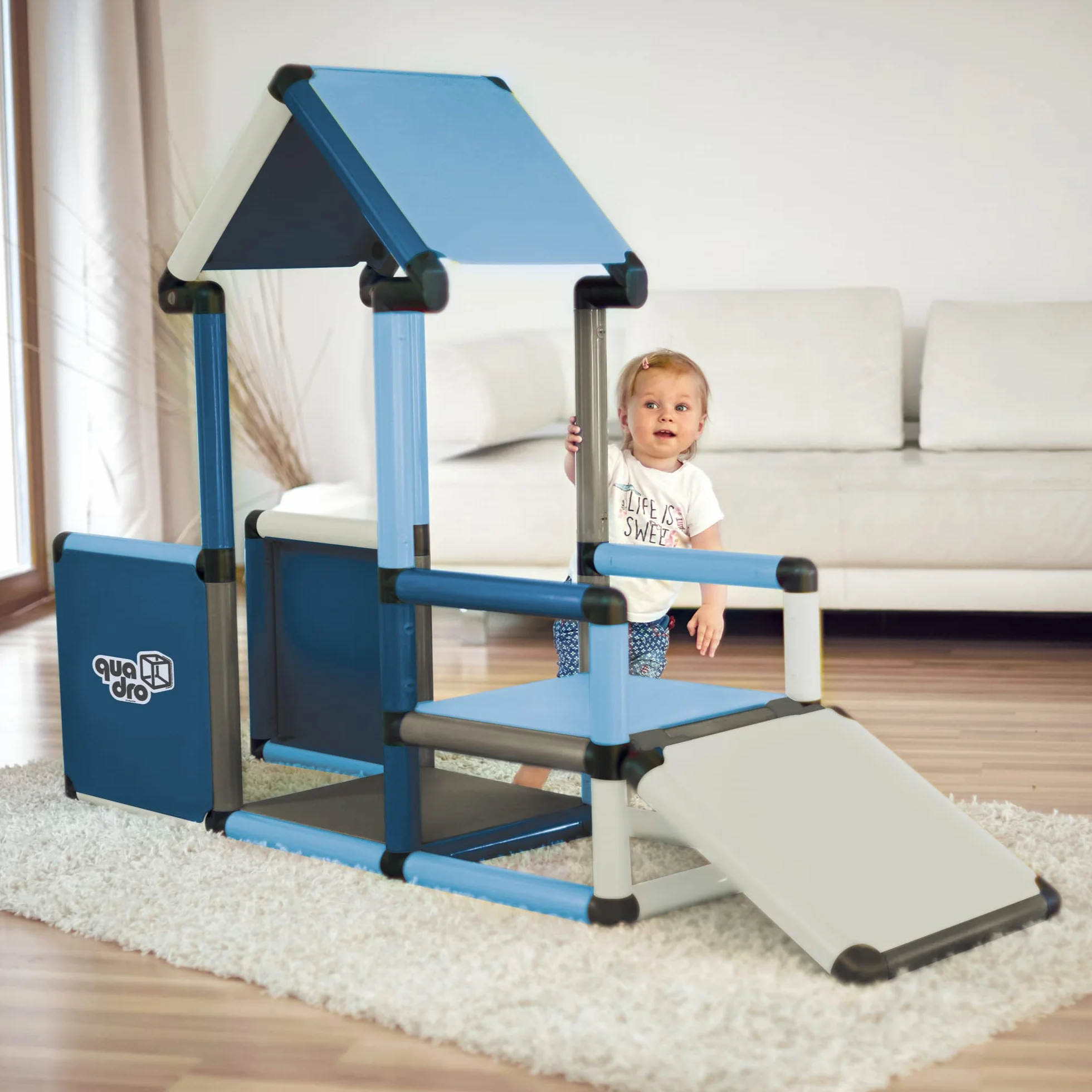 Quadro Adventure Home zestaw – Modułowa wspinaczka dla niemowląt i małych dzieci, 26 modeli, od 6 miesiąca, do domu i ogrodu, 220 elementów, TÜV-cert.
