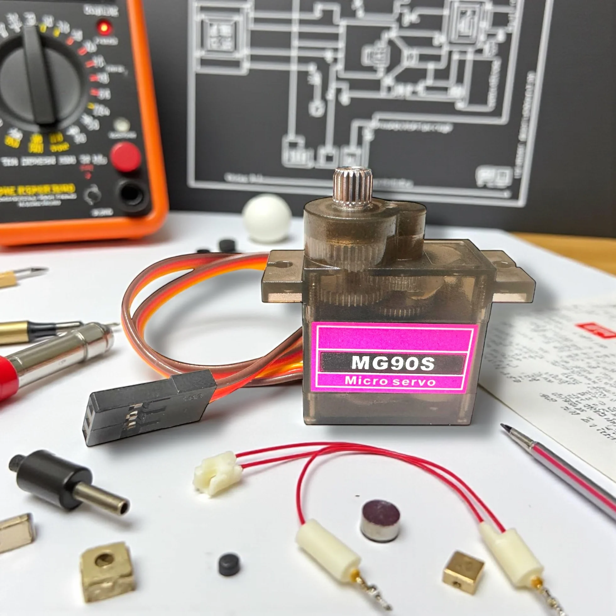 1 sztuka Premium Mini Servo MG90S 100% metalowa przekładnia z wtyczką JR 25 cm 22AWG kabel do RC Copter Dron DIY helikopter robot