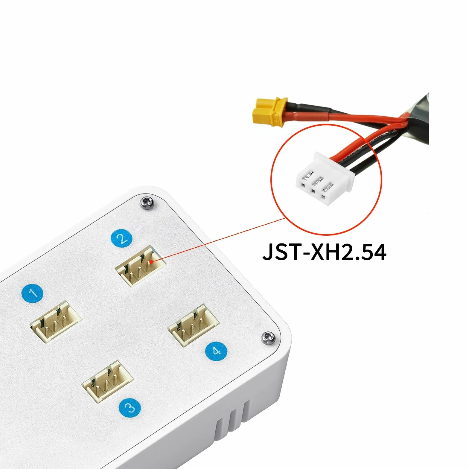 VIFLY ToothStor 4-portowa ładowarka 2S LiPo Balance z trybem przechowywania
