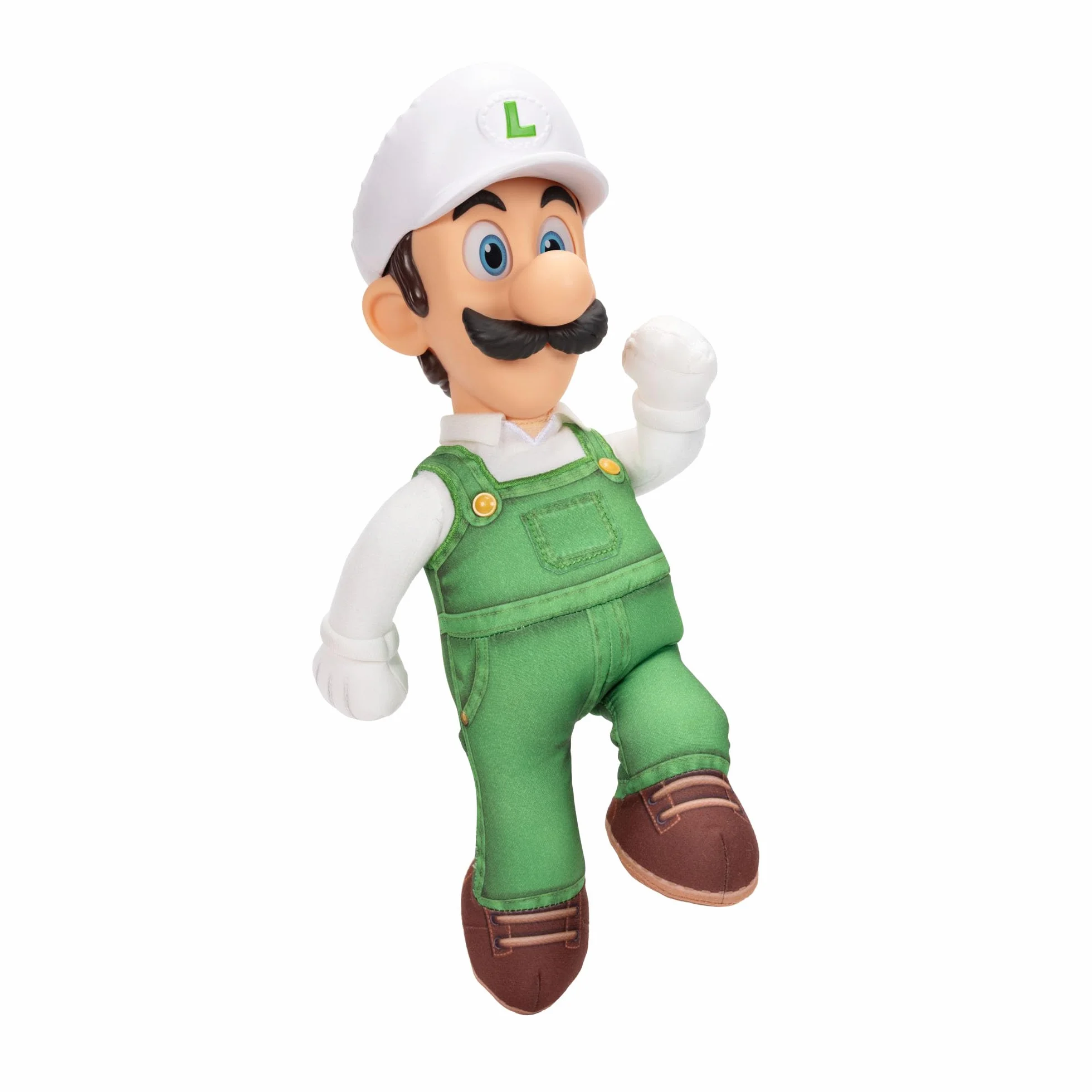 Pluszowa figurka Luigi Fire Poseable z filmu Super Mario Galaxy, 38 cm, oficjalna licencja Jakks Pacific, pluszowa figurka z rzeźbioną głową Roto, kolekcjonerska figurka Nintendo, 3+