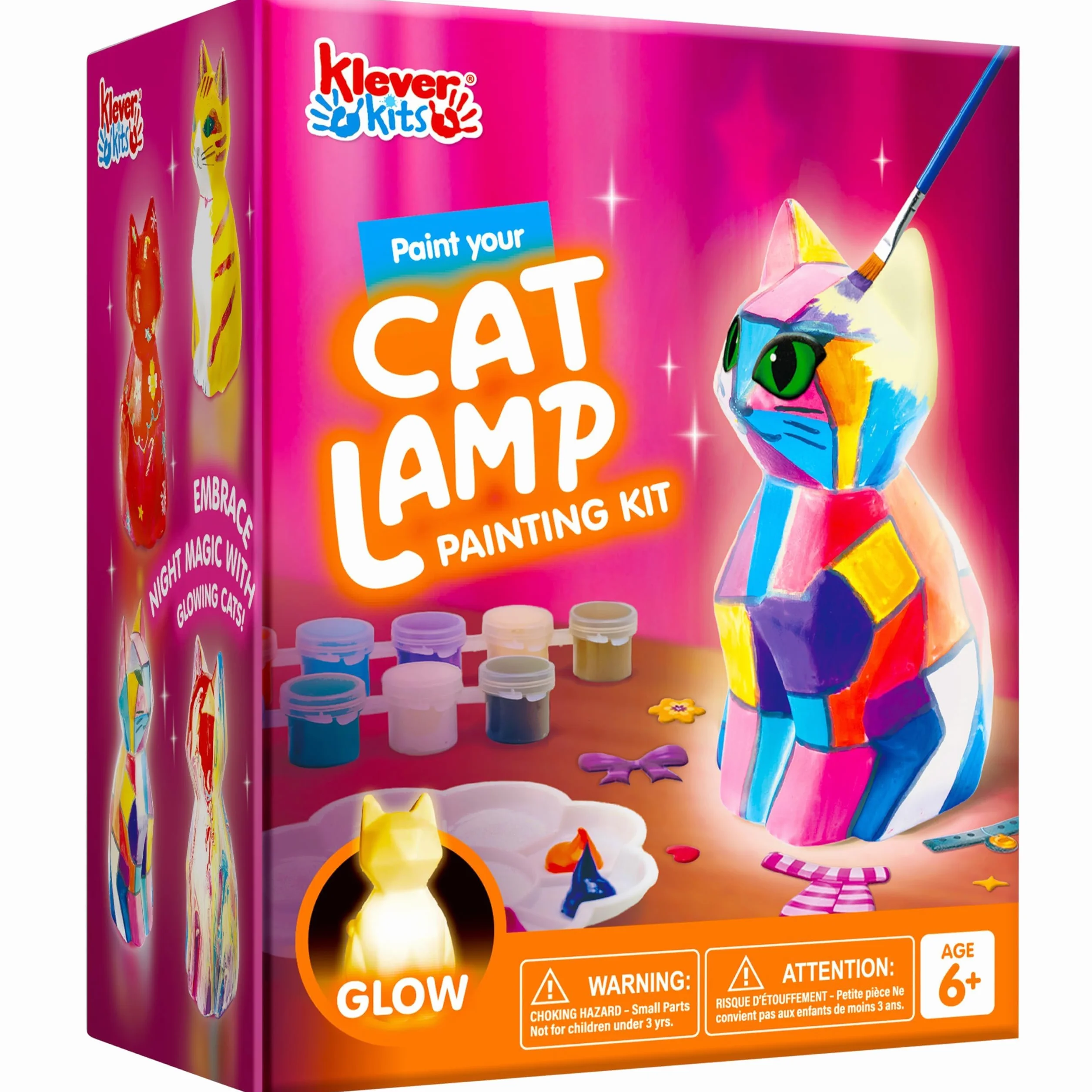 Zestaw do majsterkowania Klever Kits Lampa Kocia dla dzieci od 6+ lat, zestaw do majsterkowania dla dziewczynek w wieku 6, 7, 8, 9, 10, 11, 12 lat, kreatywne prezenty dla dziewczynek, zabawka Kocia
