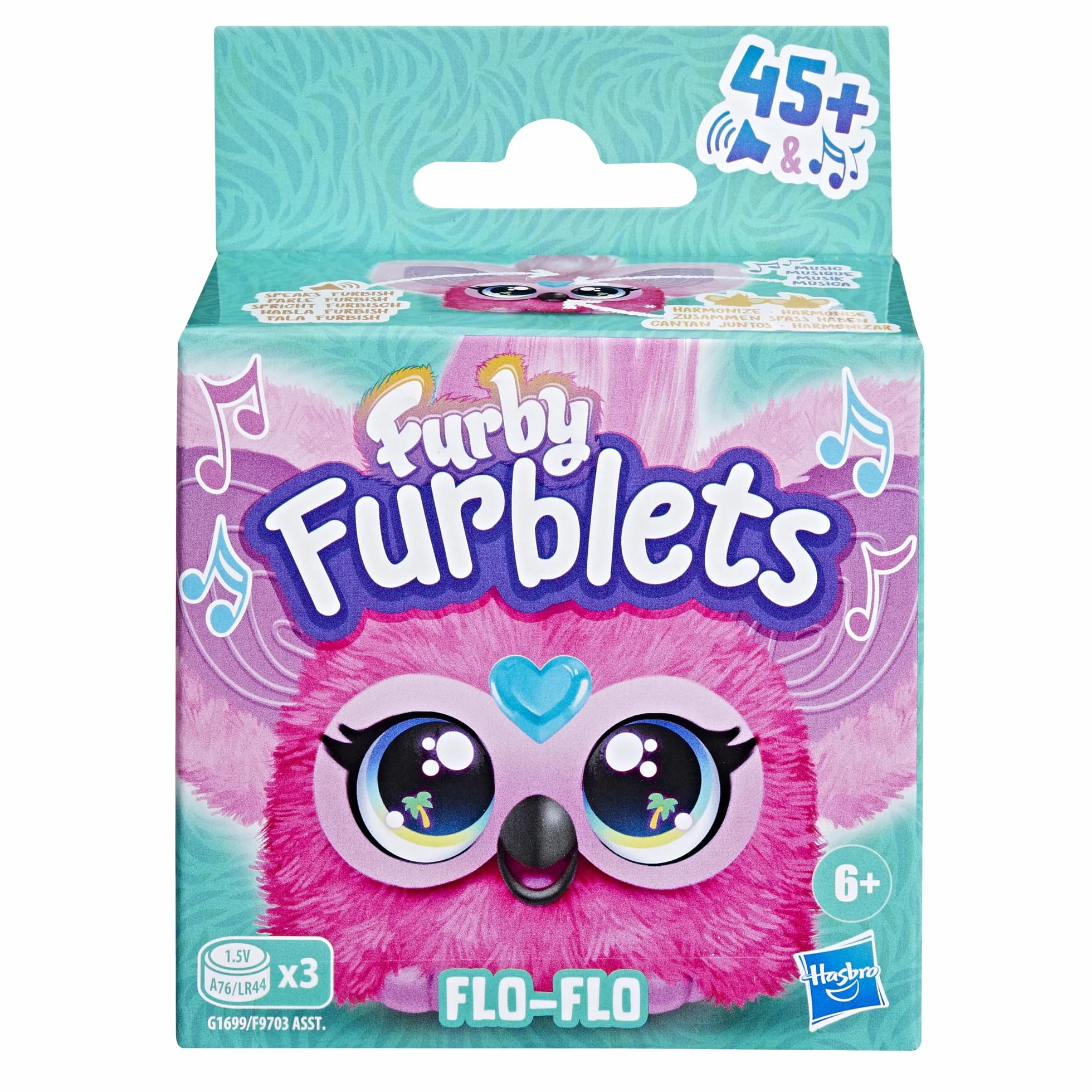Furby Furblets Flo-Flo, miniaturowy, pluszowy, zabawkowy flaming