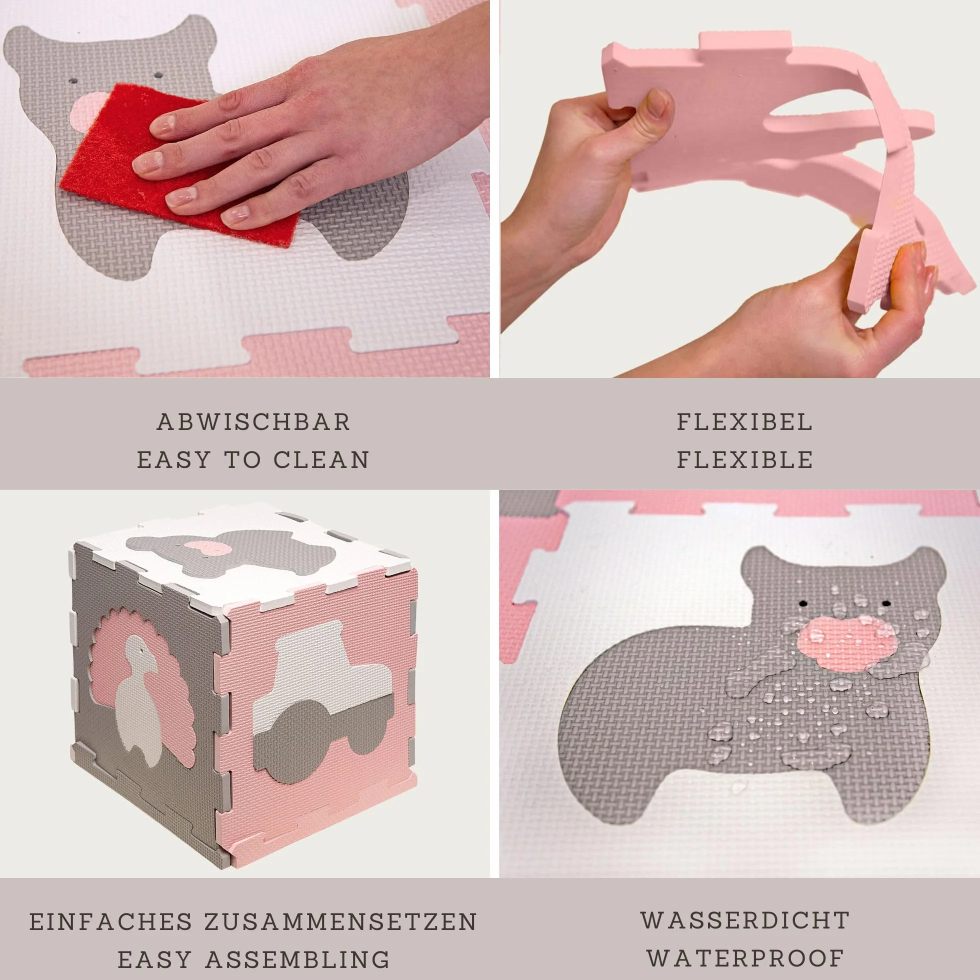 Hakuna Matte - Pianka do zabawy dla niemowląt i dzieci - 12 płytek z pianki EVA z motywem zwierzęcym w kartonowym pudełku nadającym się do recyklingu - mata do puzzli 20% grubsza i bardziej miękka