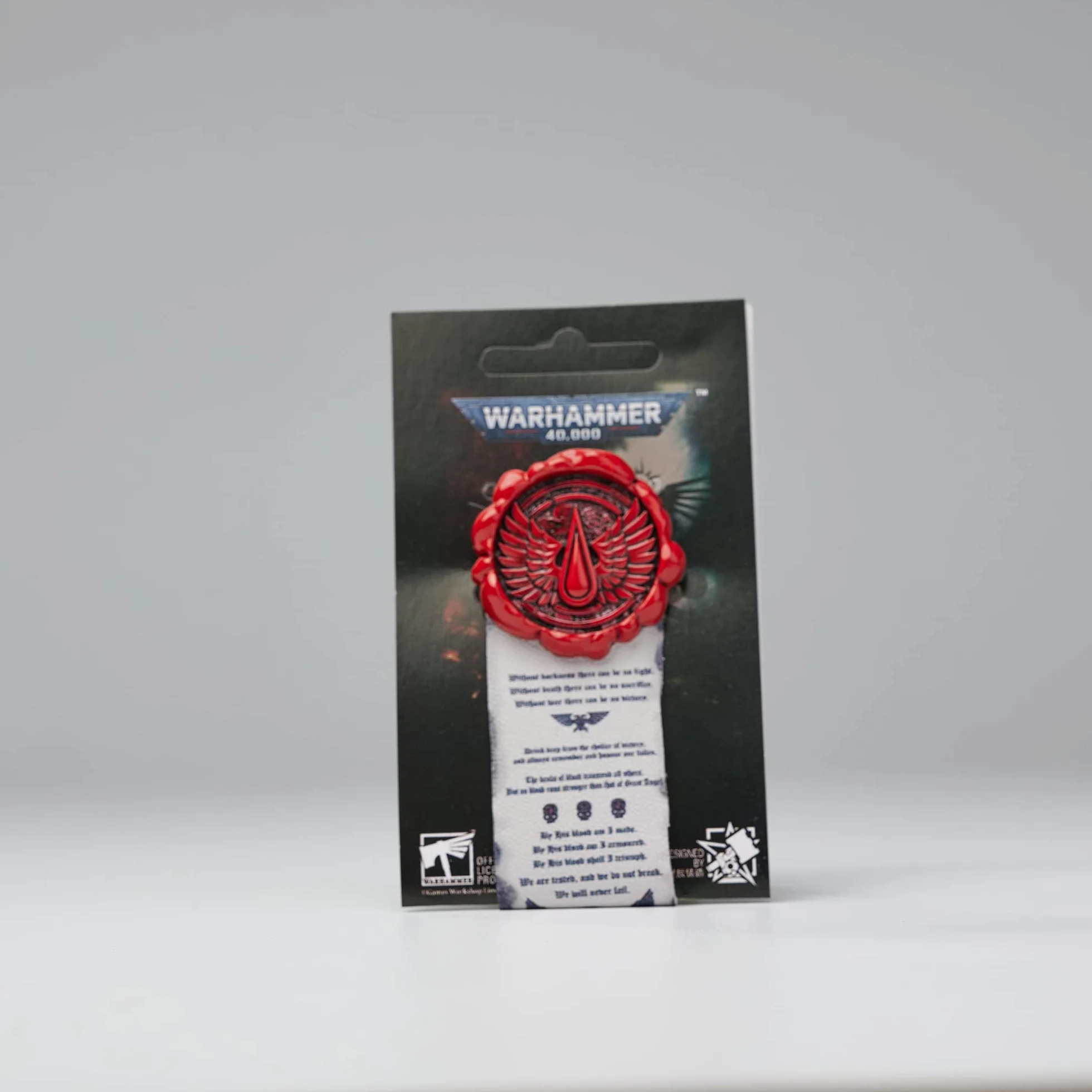 Starforged Warhammer License Merch Purity Stamp 40k Blood Angel Pin Badge/Sticker 1, Cynk