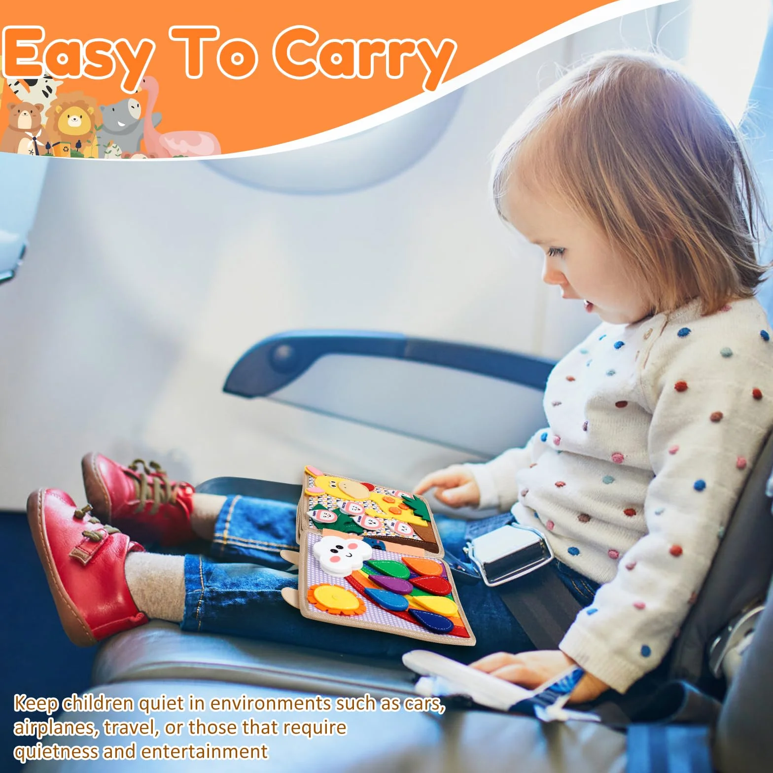 Zabawka Busy Board z miękkiego filcu, książeczka z filcu 3D Montessori dla niemowląt z miękkiego materiału, motoryka mała, umiejętności życiowe, zabawka edukacyjna dla dzieci od 1, 2, 3 lat, rozwój
