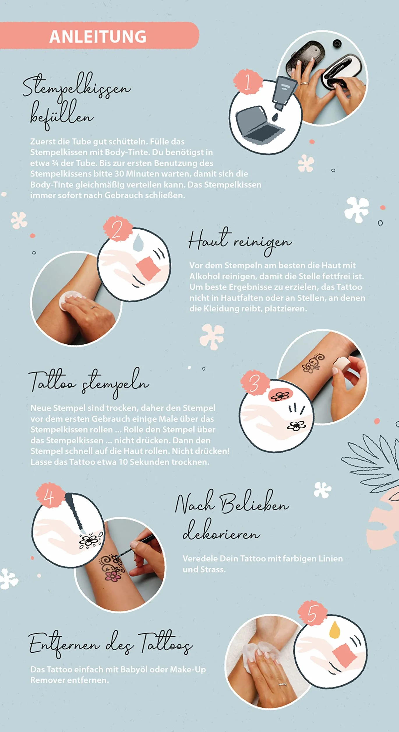 LaDot Tattoo Starter Set - kolor czarny z certyfikatem i pieczątką dla dzieci i dorosłych, tymczasowe sztuczne tatuaże przyjazne dla skóry, tusz do tatuażu na ciało i ramię, wodoodporny, 15 ml
